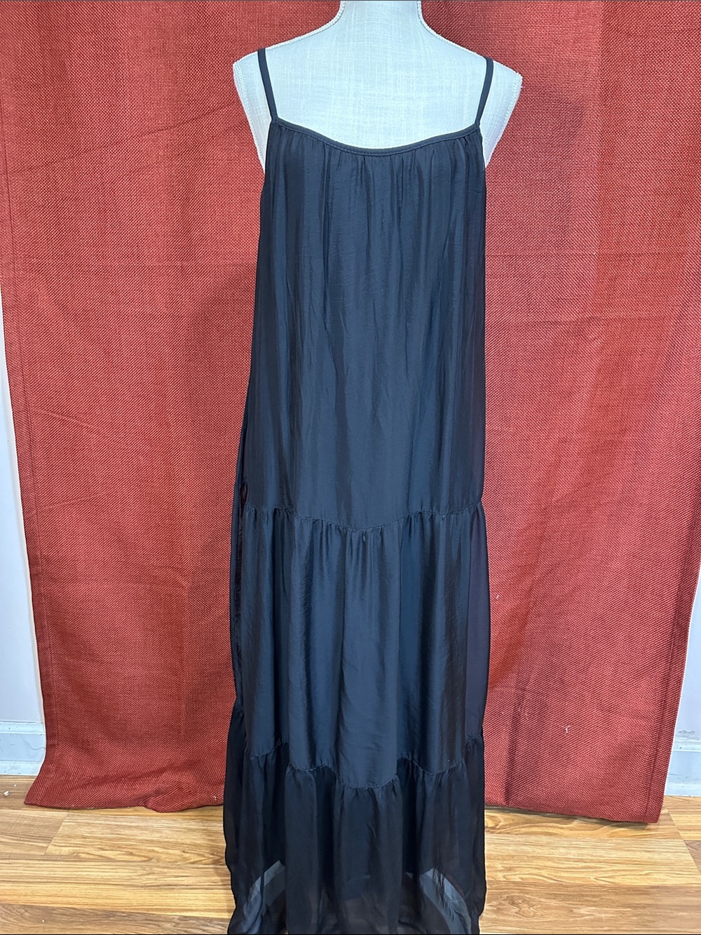 Black Spaghetti-Strap Maxi Dress